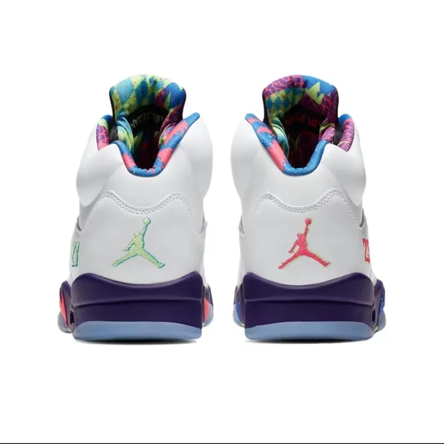 Air Jordan 5 白色紫色荧光绿粉色篮球鞋 3