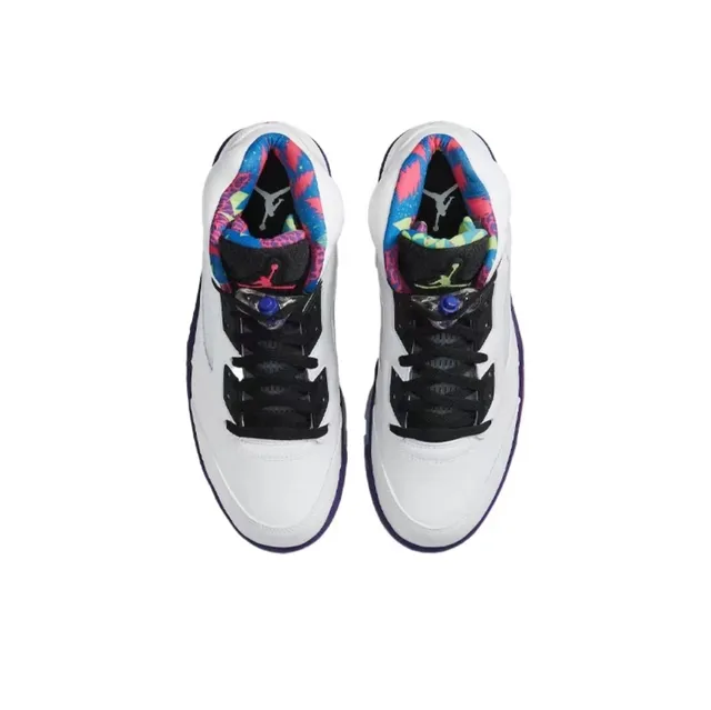 Air Jordan 5 白色紫色荧光绿粉色篮球鞋 4