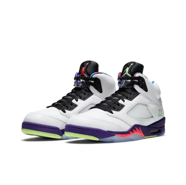 Air Jordan 5 白色紫色荧光绿粉色篮球鞋 6