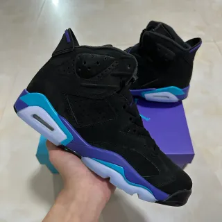Air Jordan 6 Preto Roxo Turquesa Tênis de basquete