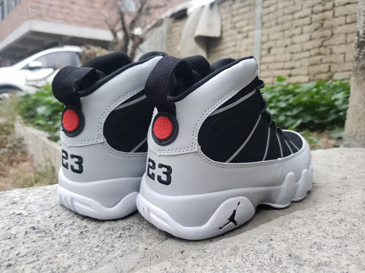 Air Jordan 9 Preto e Branco Tênis de Basquete de Topo Alto 7