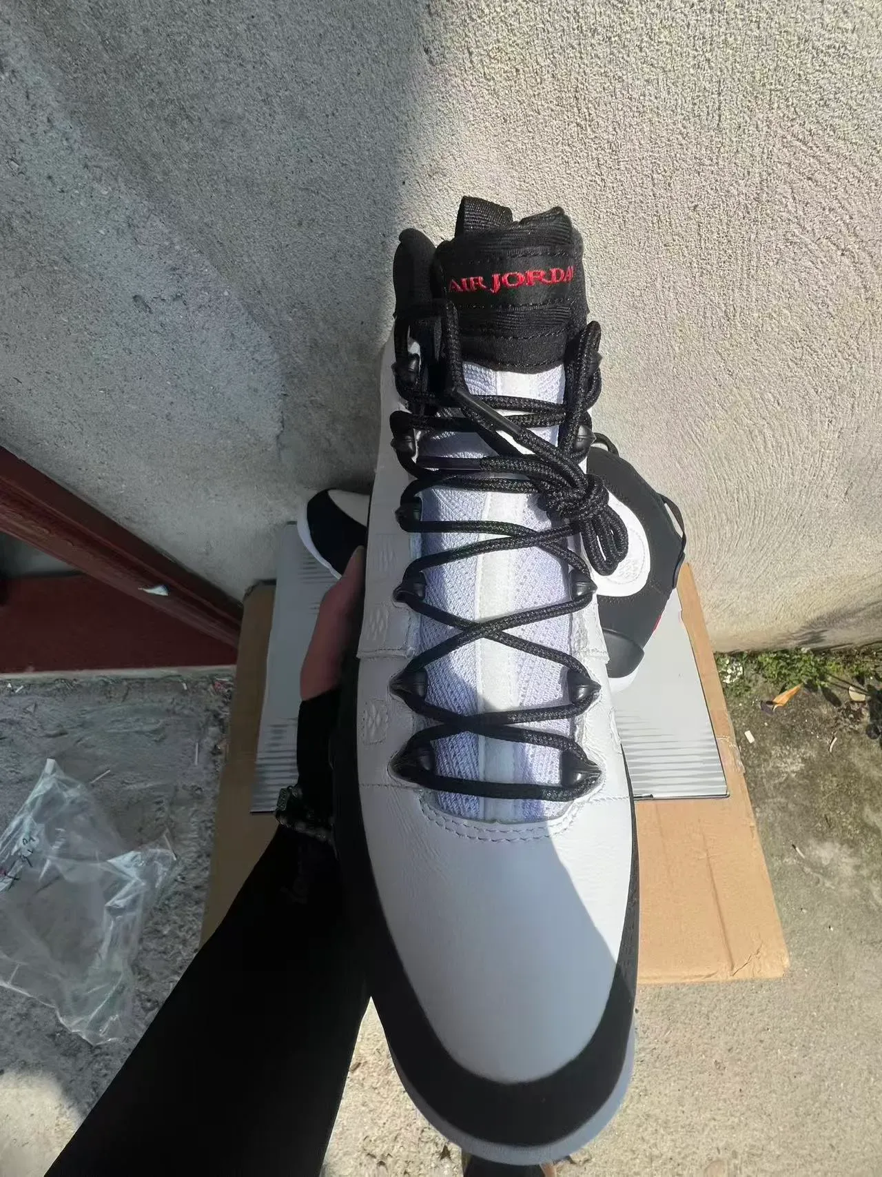 Air Jordan 9 Branco Preto Vermelho Tênis de Basquete 3