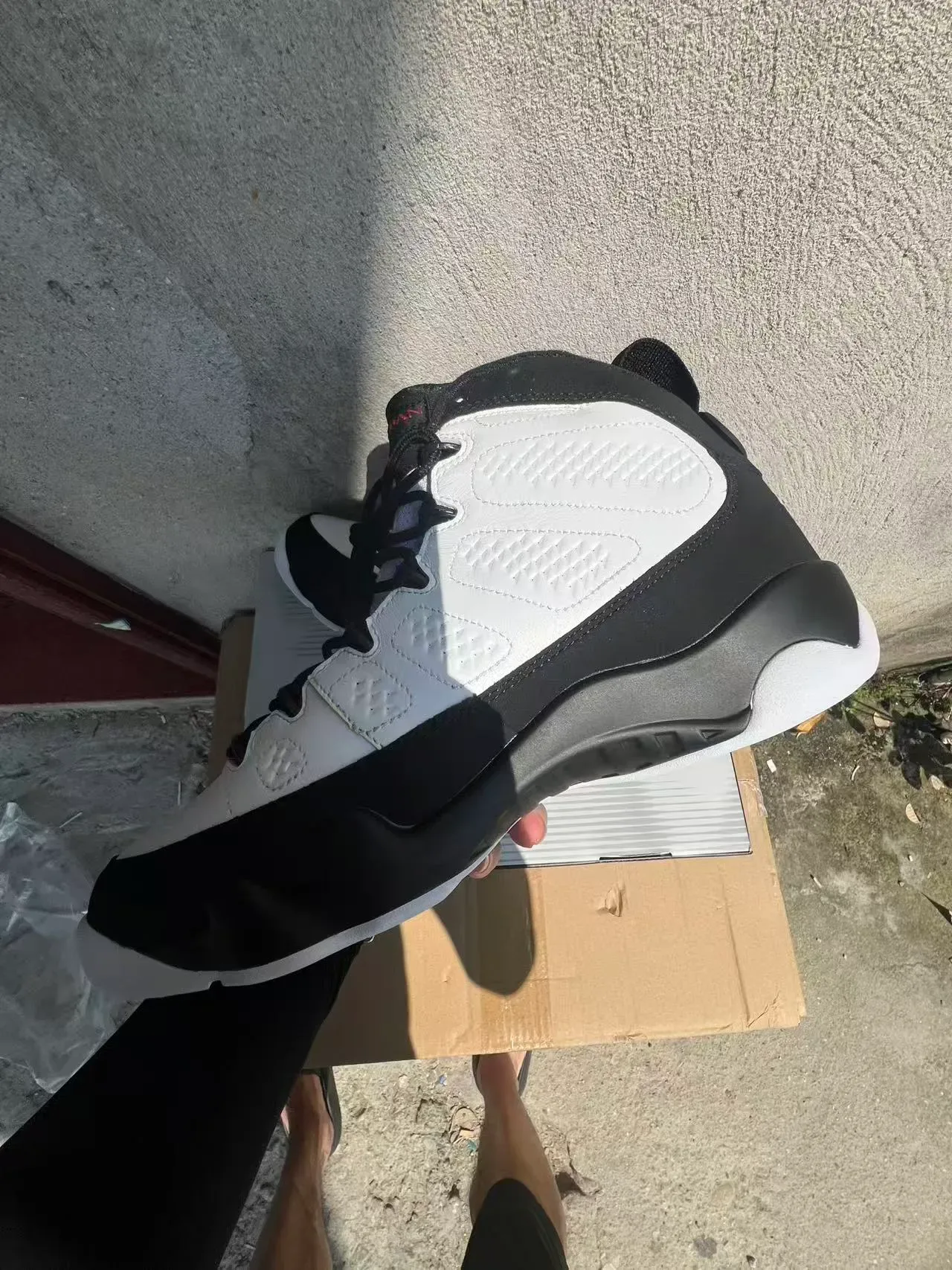 Air Jordan 9 Branco Preto Vermelho Tênis de Basquete 5
