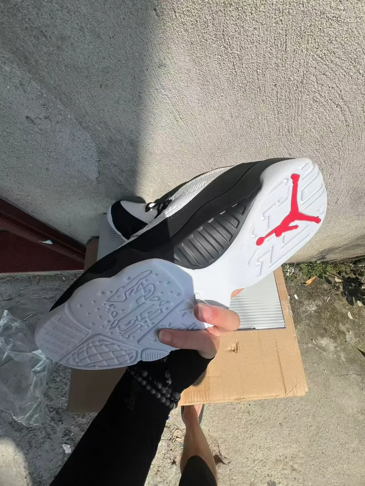 Air Jordan 9 Branco Preto Vermelho Tênis de Basquete 6