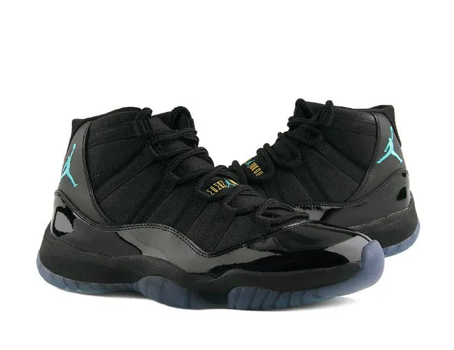 Air Jordan Black Blue High-Top Patent Leather Toe Basketball Shoes 2