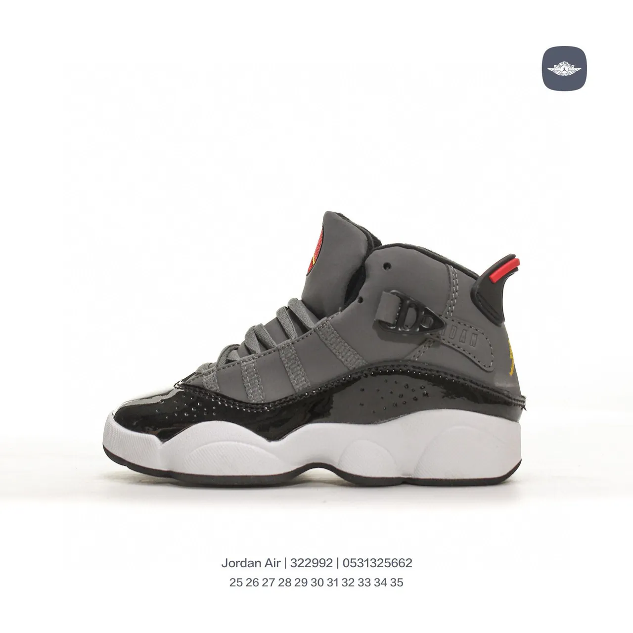 Chaussures de basketball montantes Air Jordan avec col rembourré gris et bleu 4