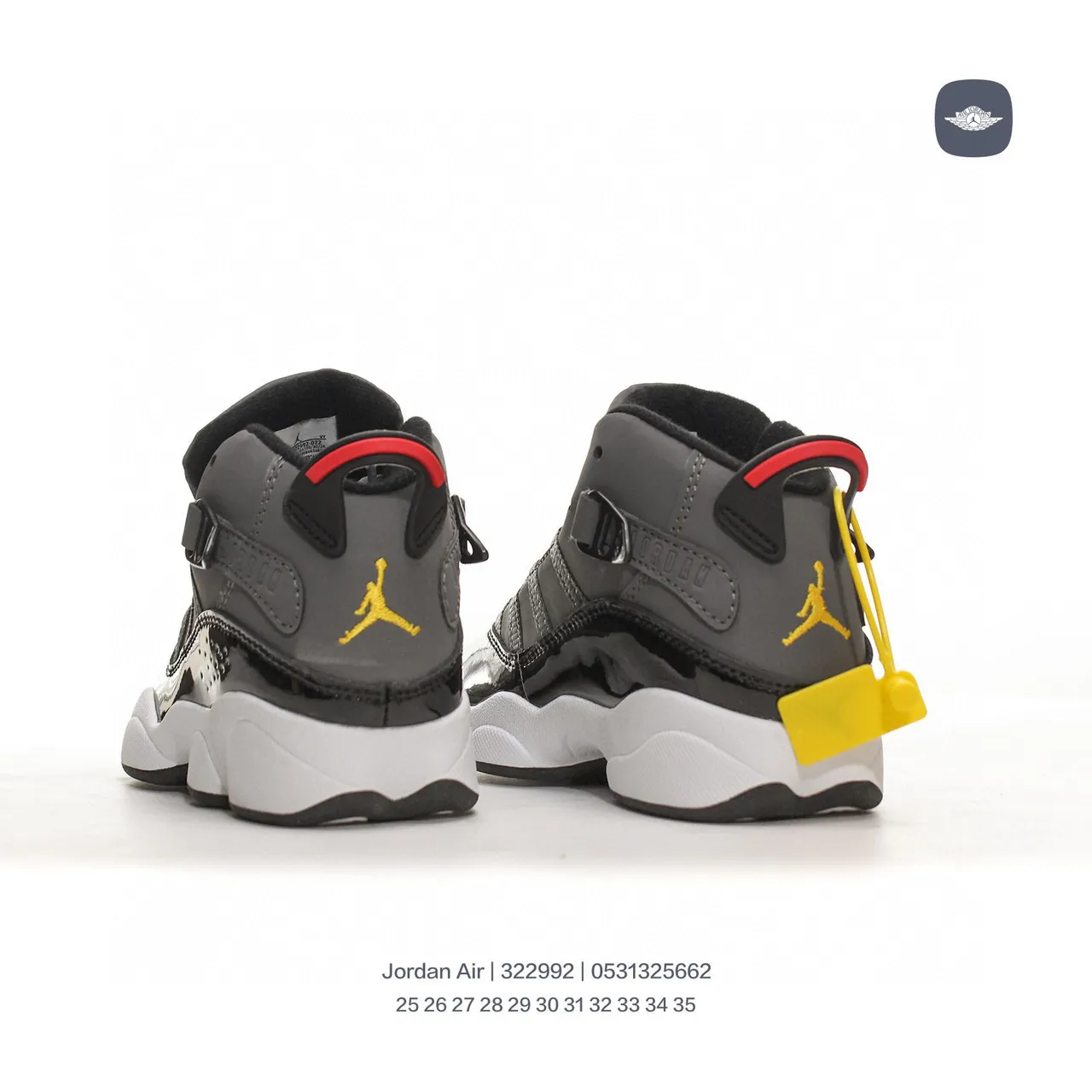 Chaussures de basketball montantes Air Jordan avec col rembourré gris et bleu 9