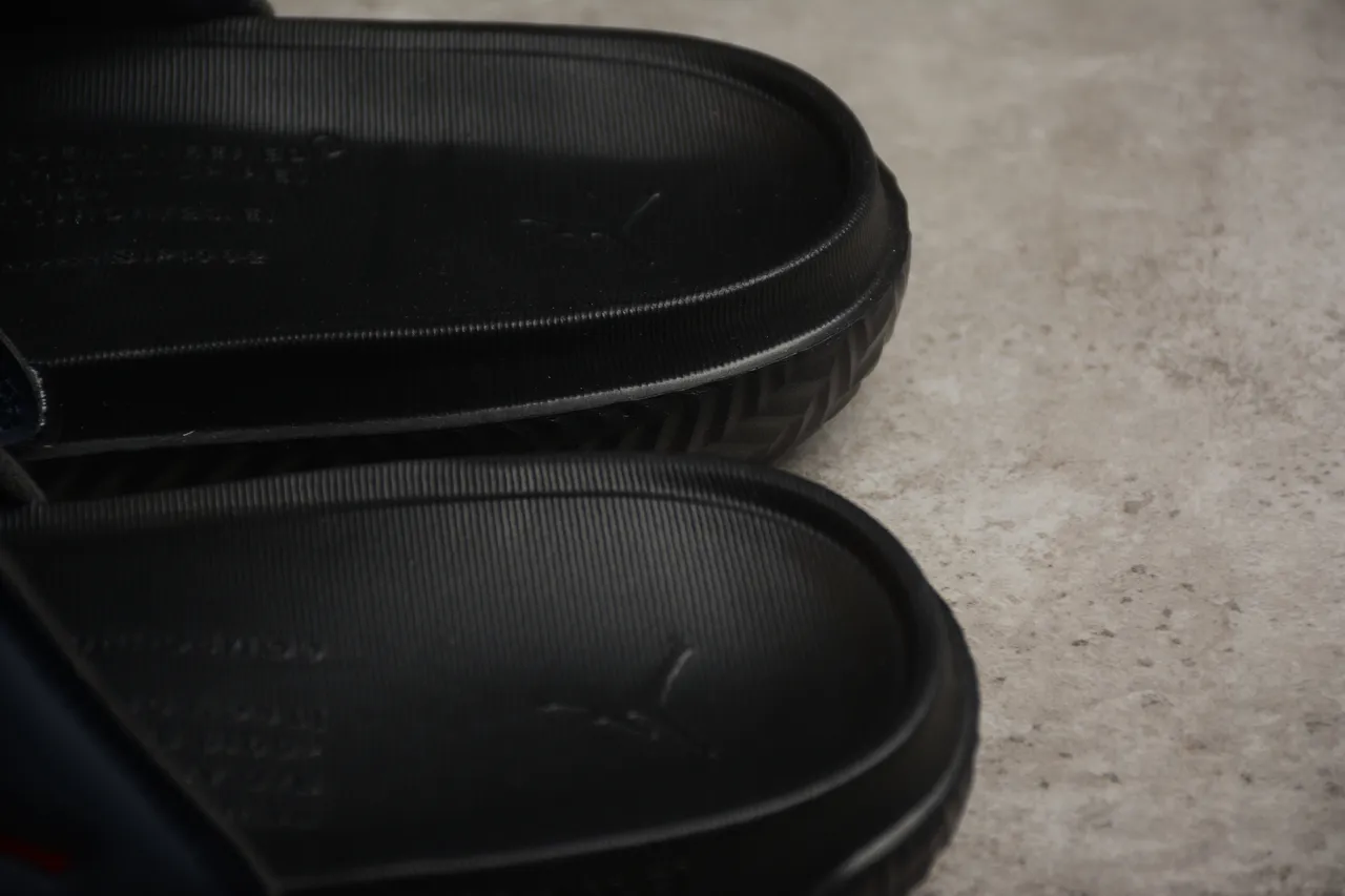 Air Jordan Slide Black Red Single-Strap Molded Footbed Slippers 5