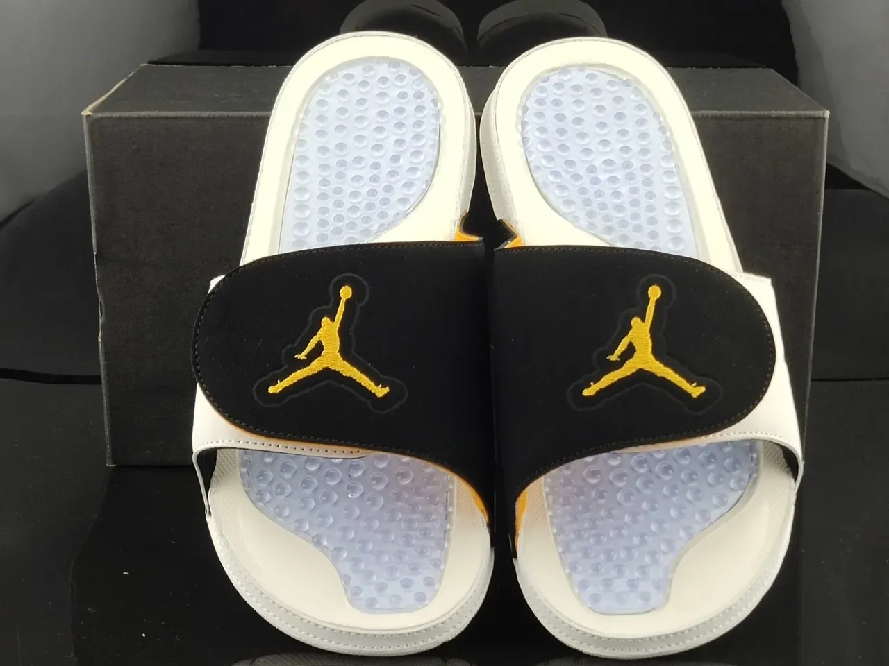 Air Jordan Slide Podded Footbed Off-White Black Yellow চप্পল 5
