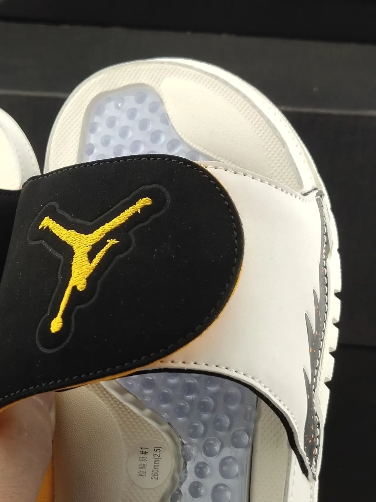 Air Jordan Slide Podded Footbed Off-White Black Yellow চप্পল 6