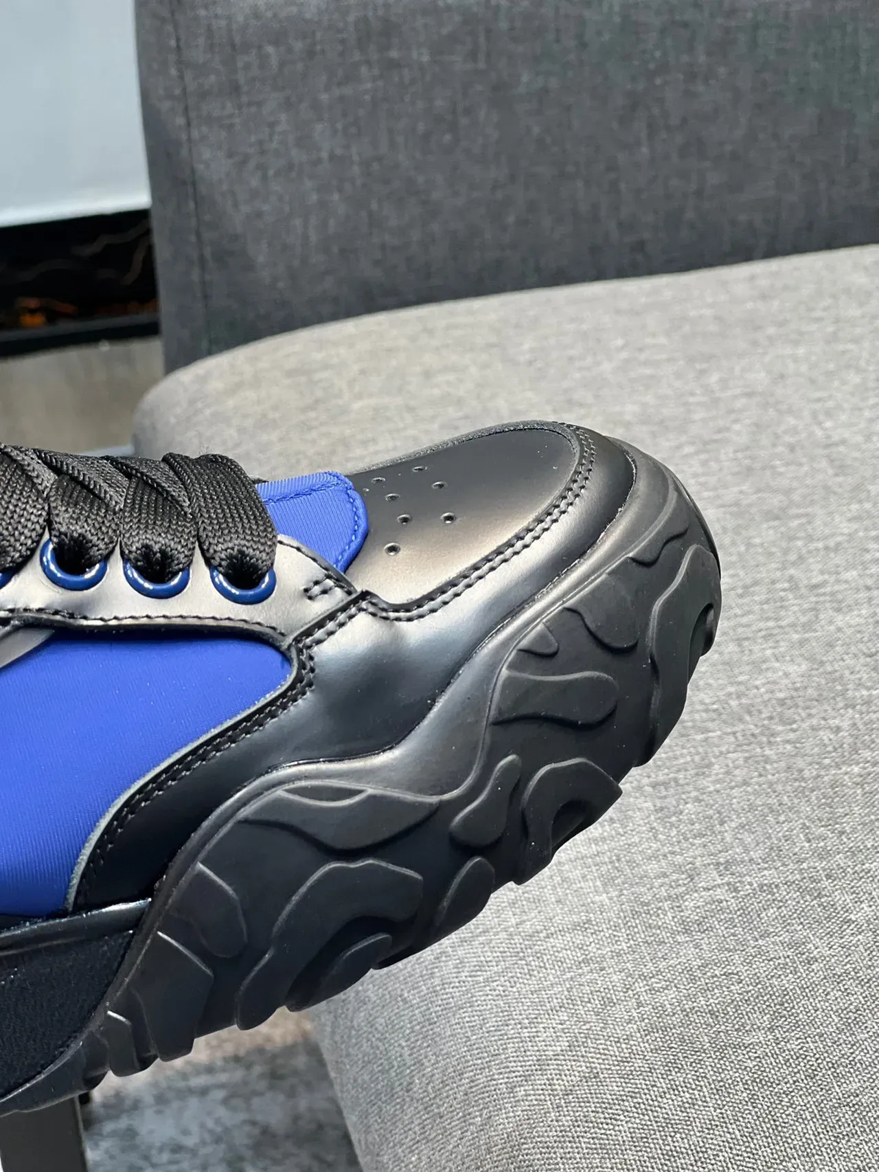 Alexander McQueen Oversized Sneaker Black and Royal Blue Chunky Sneakers 4