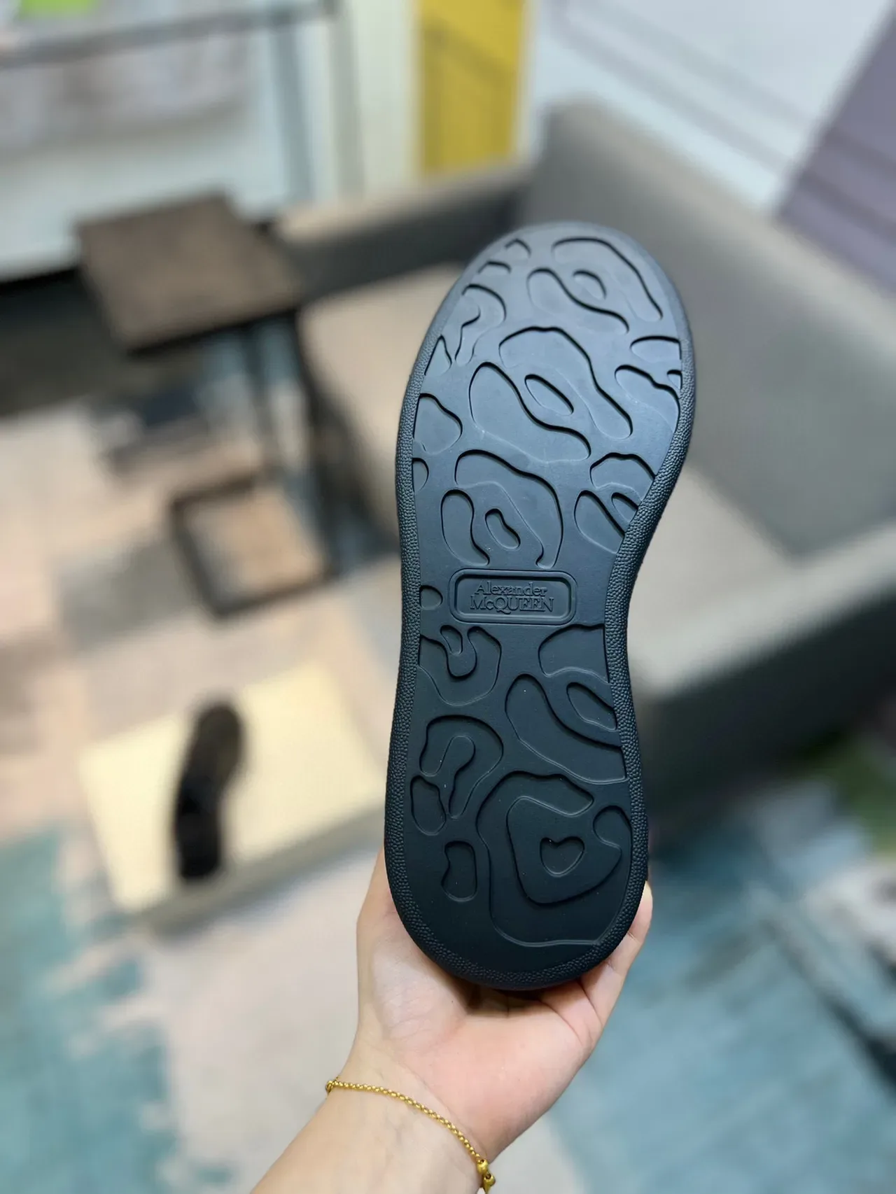 Alexander McQueen Oversized Sneaker Black White Platform Sole Graffiti-Style Logo Lifestyle Sneakers 9