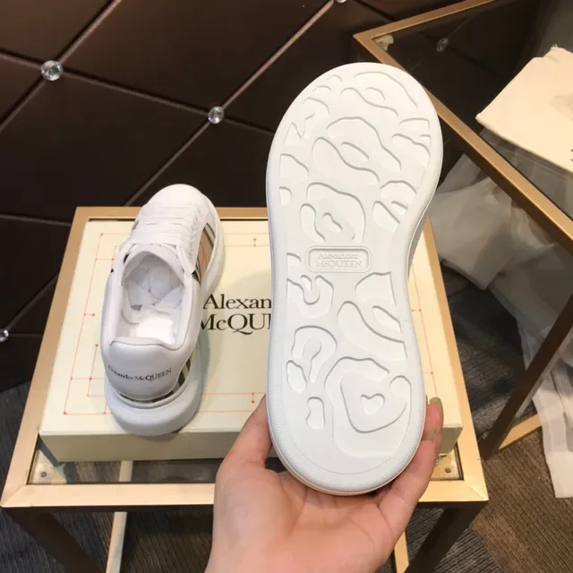 Alexander McQueen Oversized Sneaker White Beige Plaid Lifestyle Sneakers 3