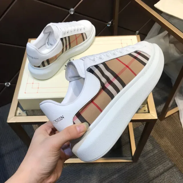 Alexander McQueen Oversized Sneaker White Beige Plaid Lifestyle Sneakers 5