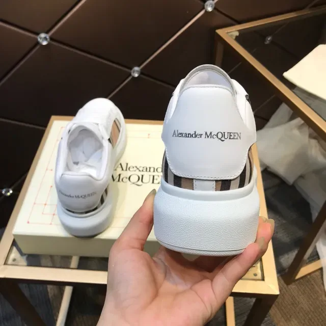 Alexander McQueen Oversized Sneaker White Beige Plaid Lifestyle Sneakers 6