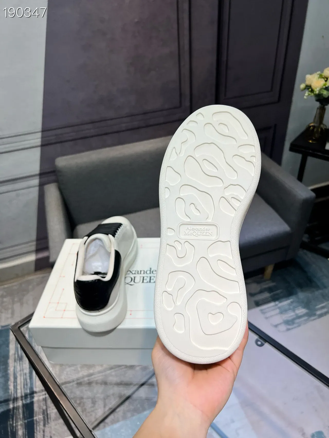 Alexander McQueen Oversized Sneaker White Black Lifestyle Sneakers 3