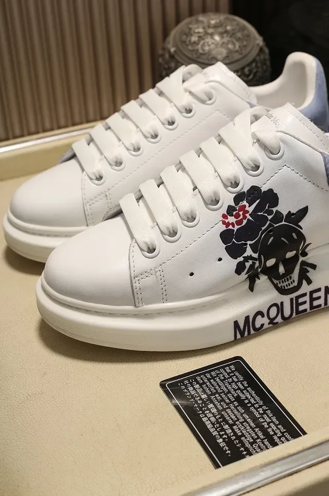 Alexander McQueen Tênis Oversized Branco Azul Silhueta Sola Plataforma Lifestyle Sneakers 4