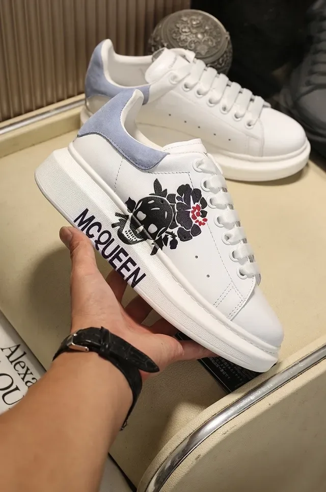 Alexander McQueen Tênis Oversized Branco Azul Silhueta Sola Plataforma Lifestyle Sneakers 6