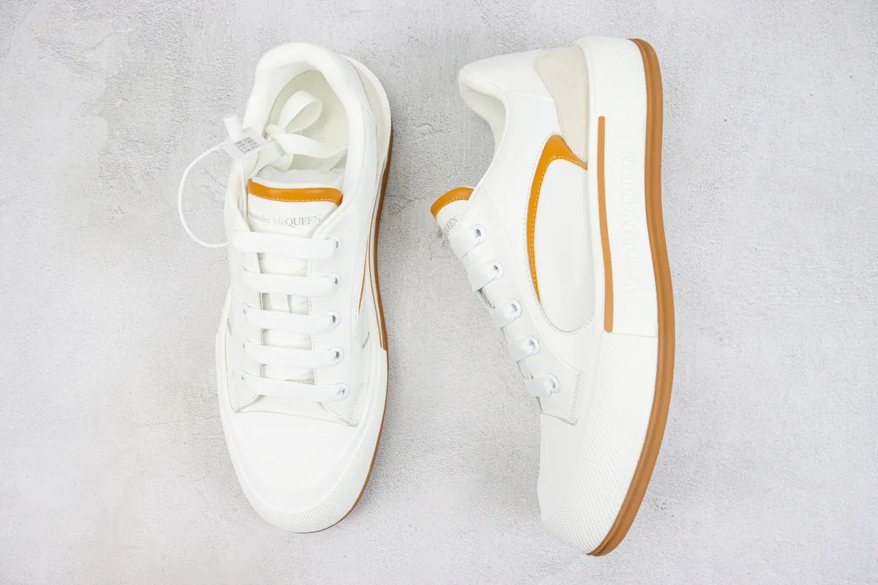 Alexander McQueen Oversized Sneaker White Tan Lifestyle Sneakers 3