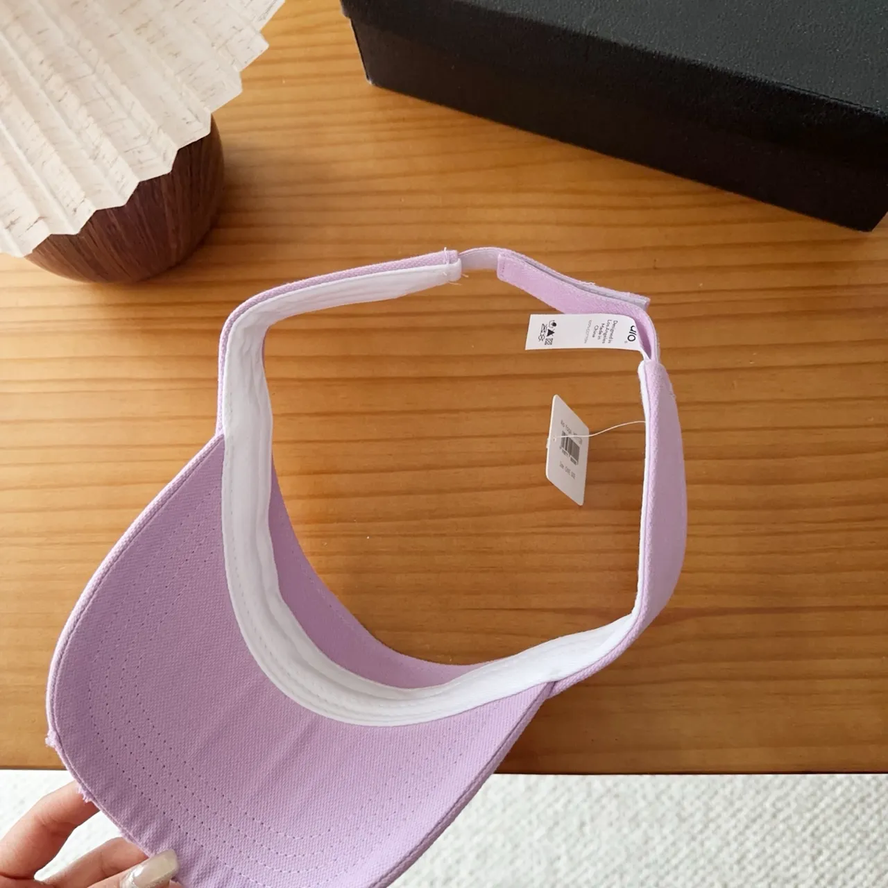 Alo Visor بنفसجي أبيض تطريز Logo قماش خفيف قبعة بيسبول 4