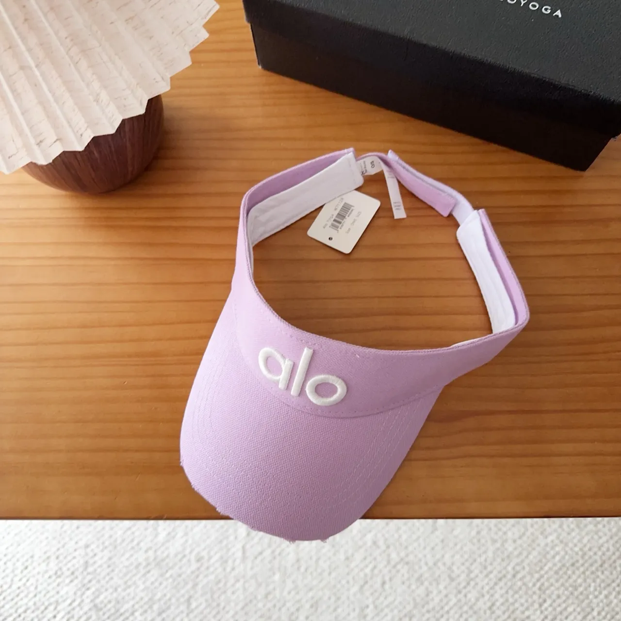 Alo Visor بنفसجي أبيض تطريز Logo قماش خفيف قبعة بيسبول 7