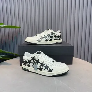 AMI Paris Ami de Coeur White and Black Star Appliqué Lifestyle Sneakers