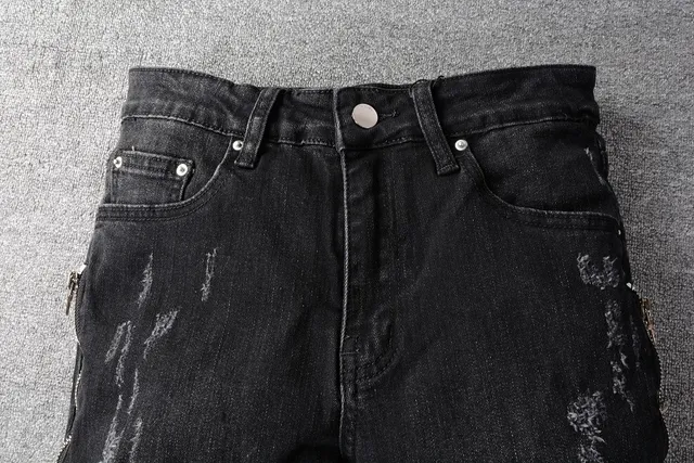 Amiri بيكر بناطيل جينز سوداء ممزقة 4