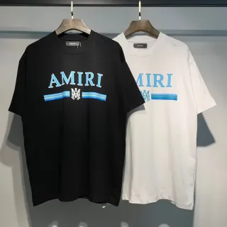 Amiri Black White Graphic Print Crew Neck T-Shirt
