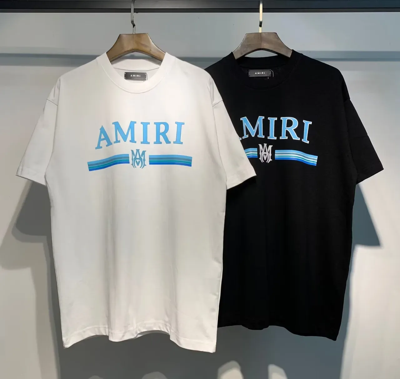 Amiri Black White Graphic Print Crew Neck T-Shirt 6