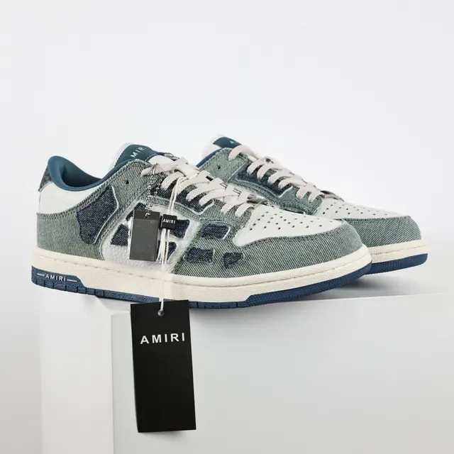 Amiri MA Court Denim Patchwork Lifestyle Sneakers 3
