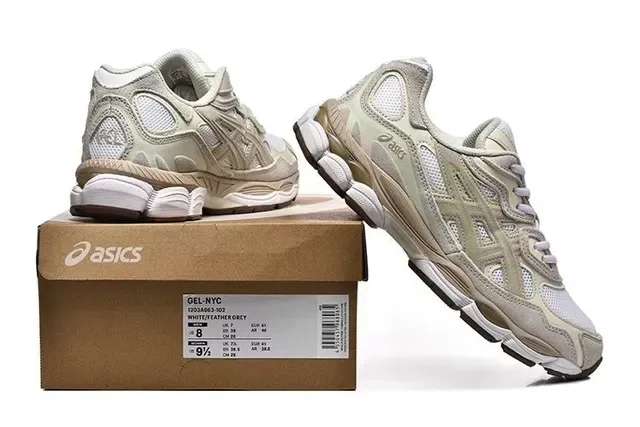 ASICS Beige Marrón Zapatillas Lifestyle con Paneles de Malla Transpirables y Jaula Sintética en Capas 6