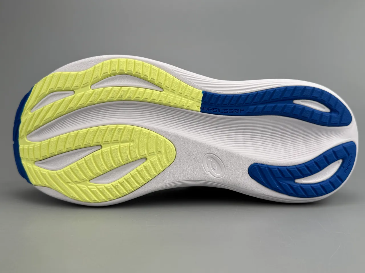 ASICS Zapatillas de running con upper de knit engineered, mediasuela rockered, color azul blanco 6