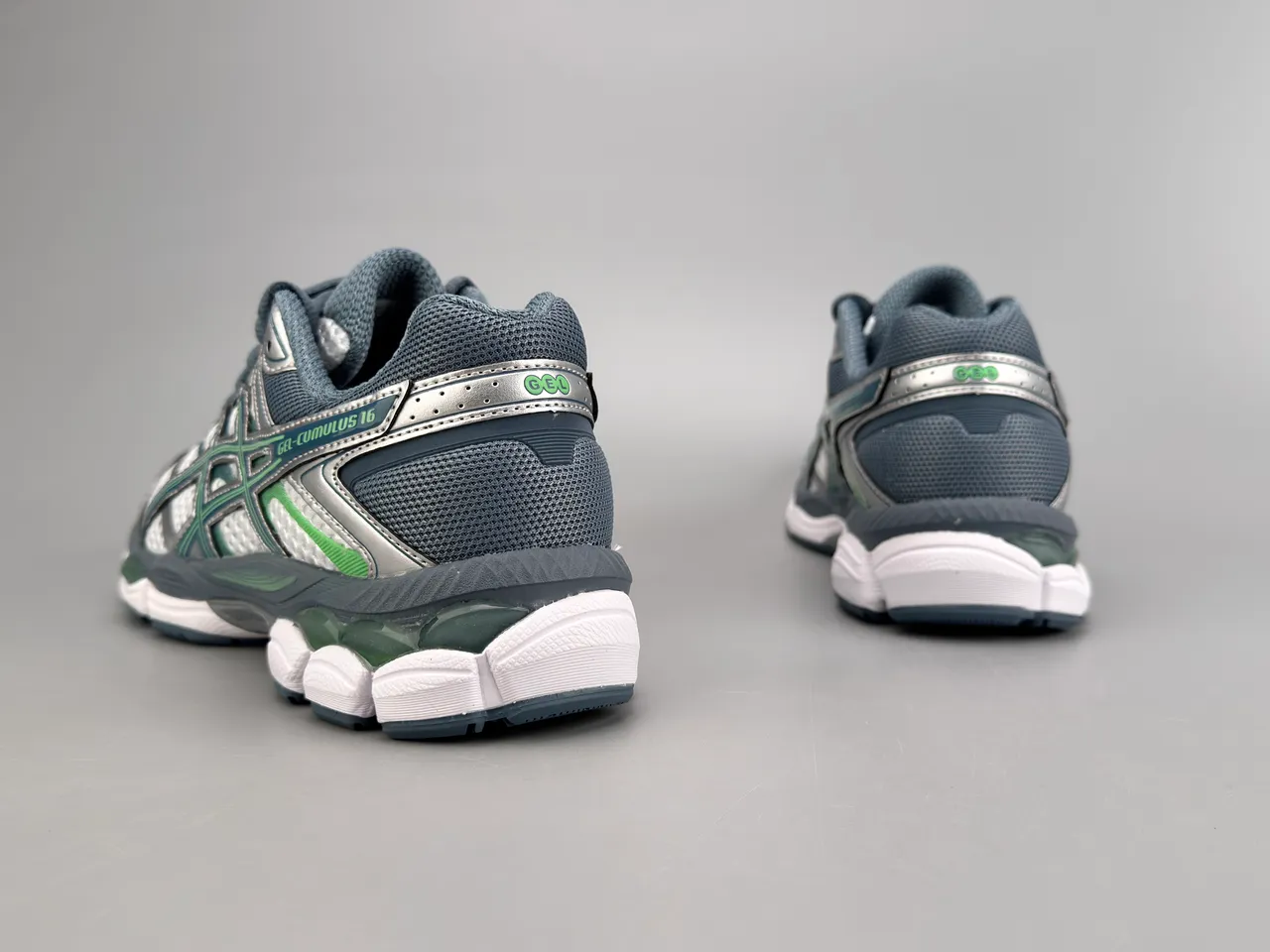 ASICS Gel-Cumulus 16 White Silver Green Chaussures de course 8
