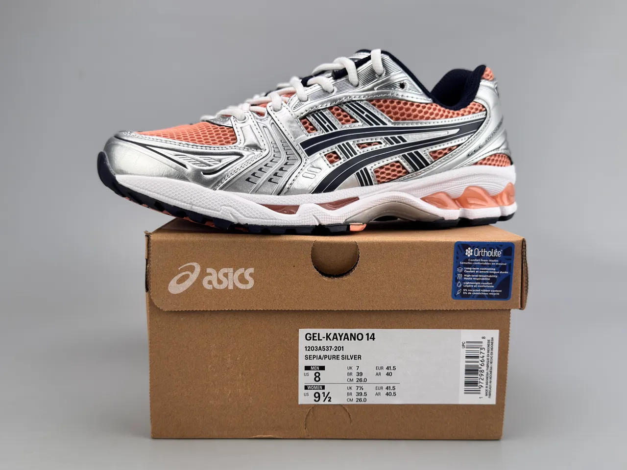 ASICS Gel-Kayano 14 Silver Peach Navy 跑鞋 4