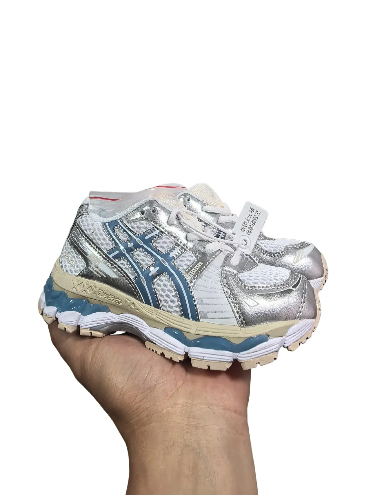ASICS Gel-Kayano Tênis de corrida preto/prata 17