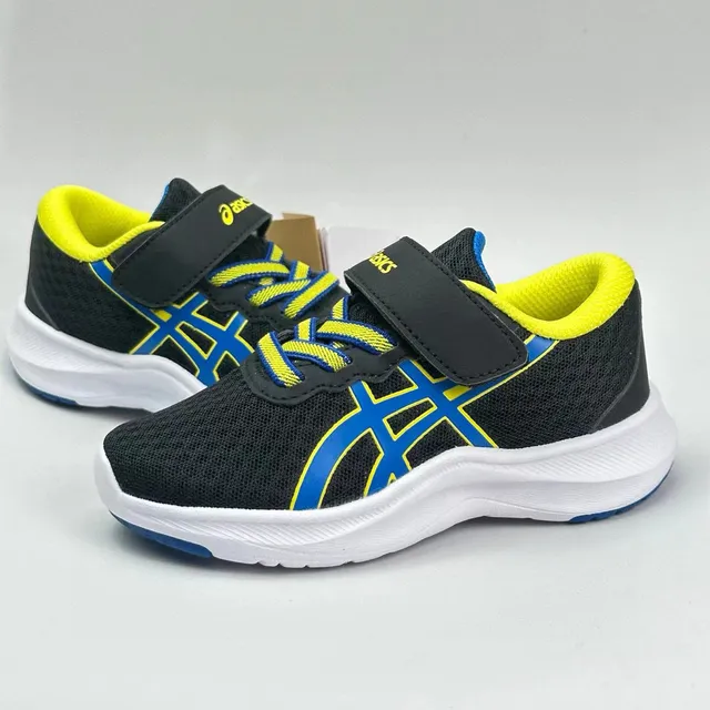 ASICS 儿童米色和卡其色魔术贴带跑鞋 3