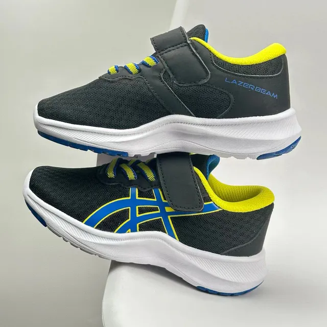 ASICS 儿童米色和卡其色魔术贴带跑鞋 10