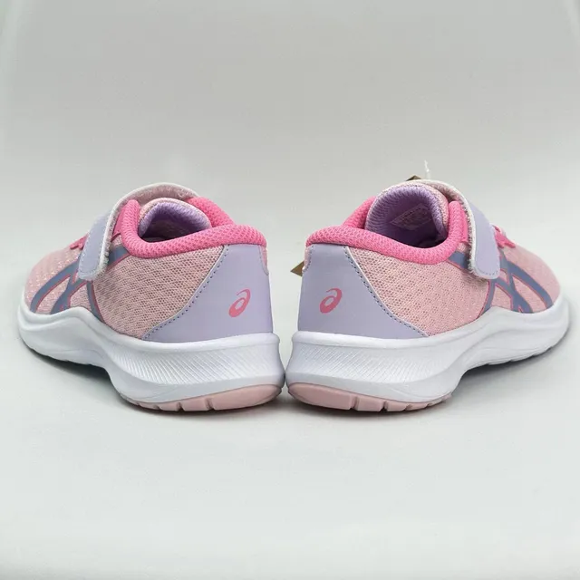 ASICS 儿童米色和卡其色魔术贴带跑鞋 23