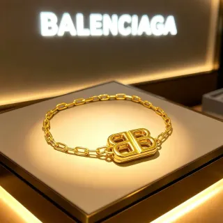 Balenciaga BB Chain Bracelet Gold Tone Bracelet
