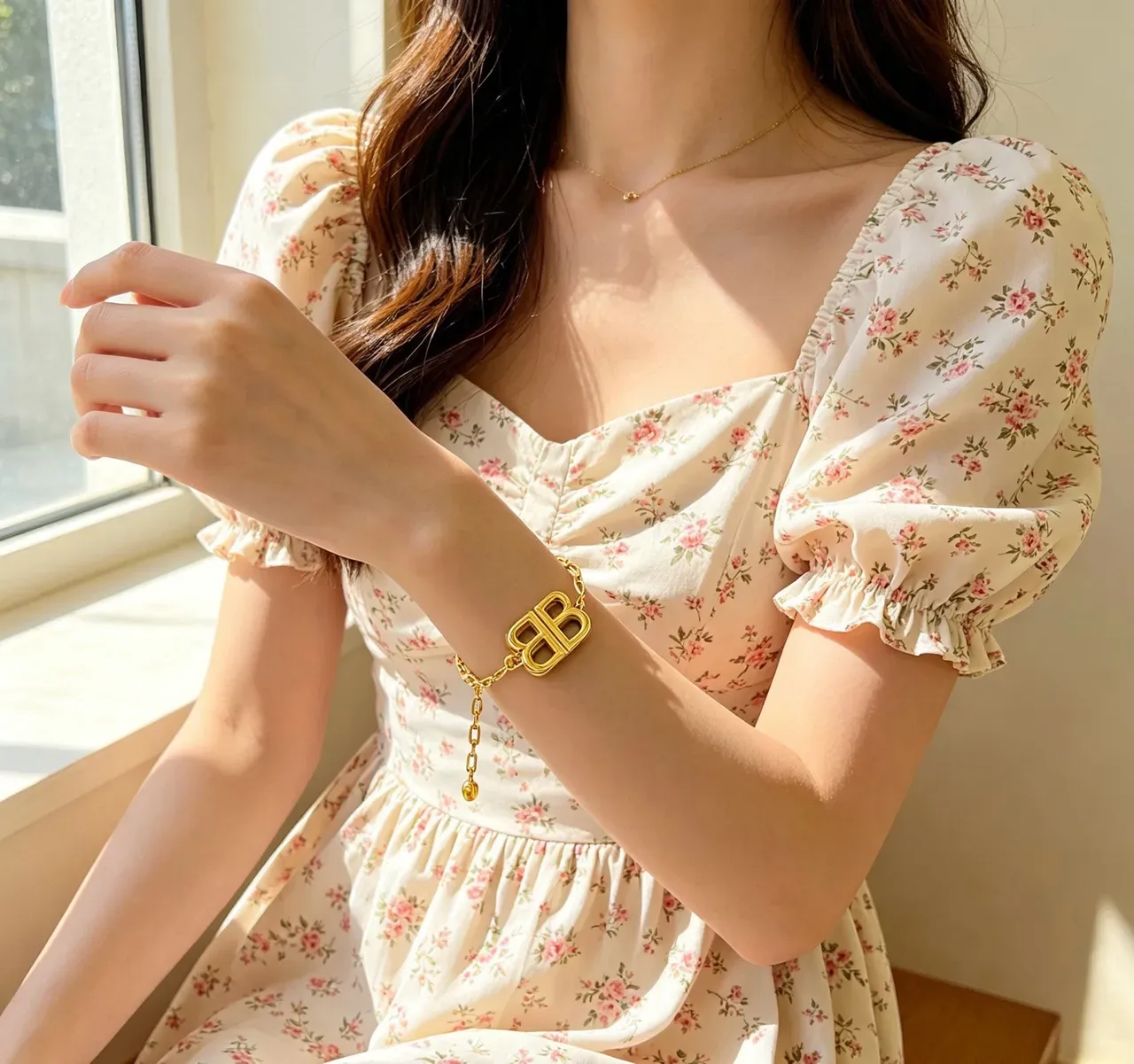 Balenciaga BB Chain Bracelet Gold Tone Bracelet 7