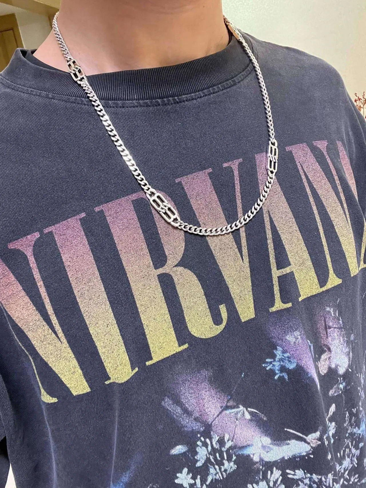 Balenciaga BB Chain قلادة كيرب بلون فضي 2
