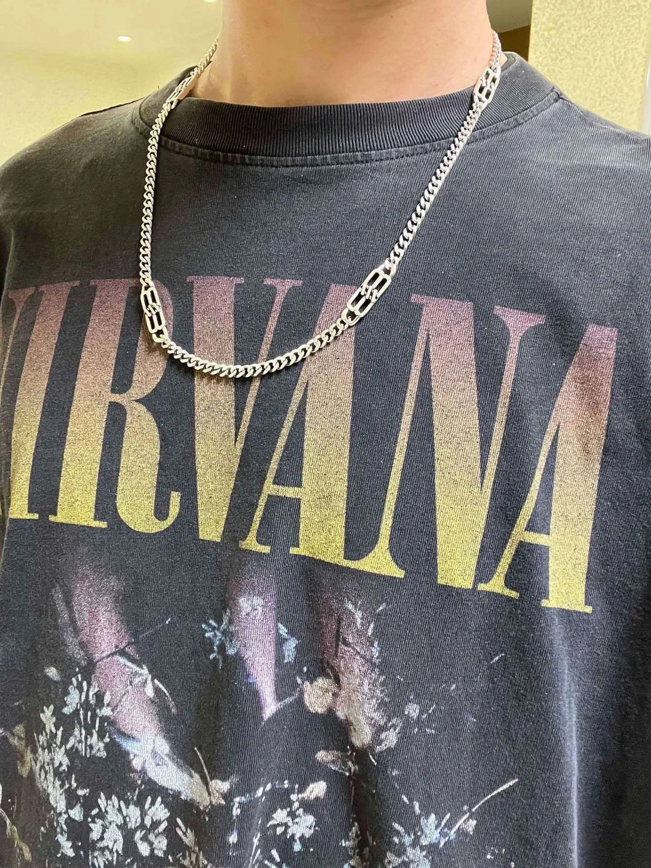 Balenciaga BB Chain قلادة كيرب بلون فضي 5