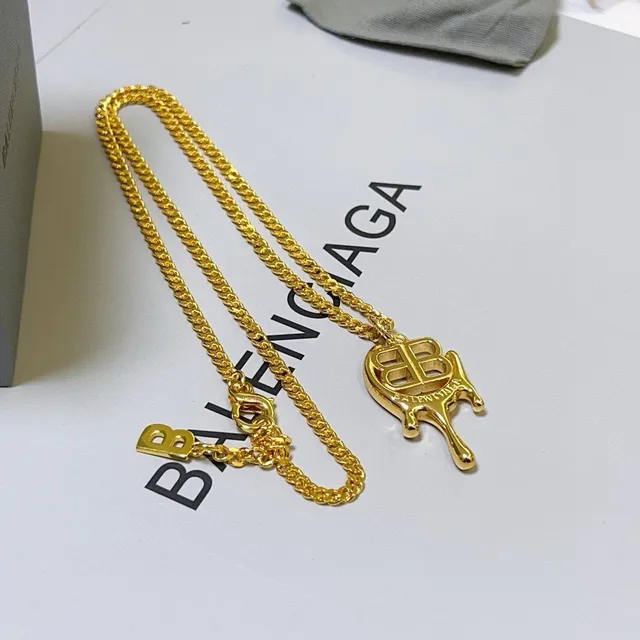 বালেনসিয়াগা BB Drip সোনার চেইন নেকলেস 6
