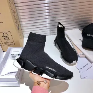 Balenciaga কালো সাদা Sock-Fit Knit Upper Sculpted Multi-Part Sole Lifestyle Sneakers