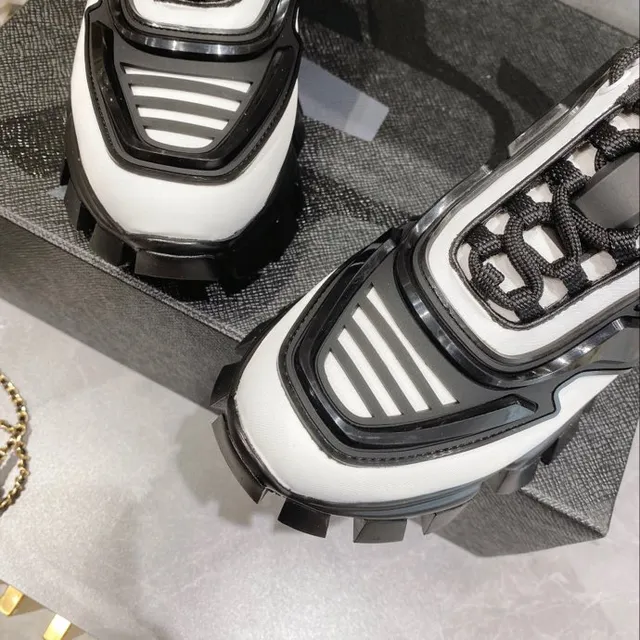 Balenciaga Black White Sole Asymmetrical Paneling Chunky Sneakers 7