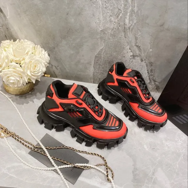 Balenciaga Defender Black and Red Chunky Sneakers 4