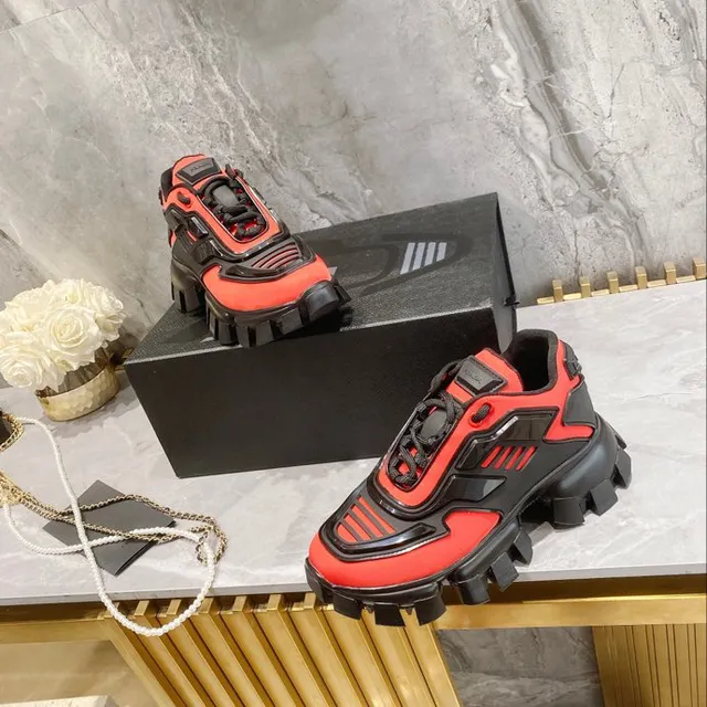 Balenciaga Defender Black and Red Chunky Sneakers 5