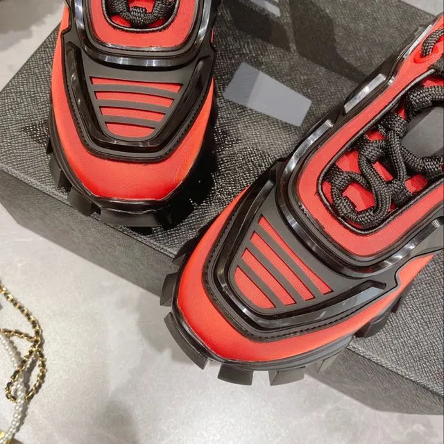 Balenciaga Defender Black and Red Chunky Sneakers 6