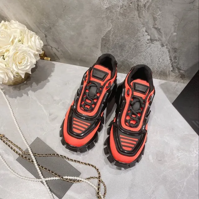 Balenciaga Defender Black and Red Chunky Sneakers 9