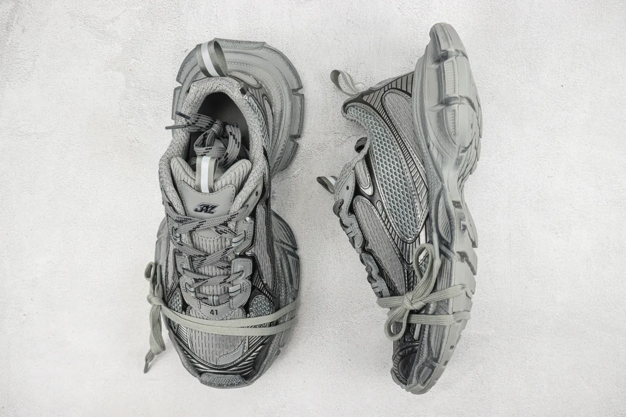 Balenciaga Defender Monochromatic Gray Chunky Sneakers 3